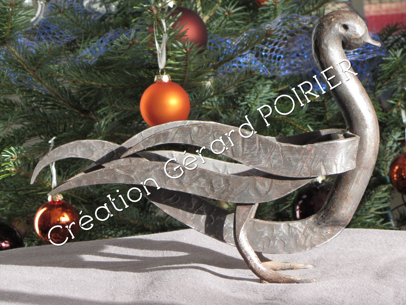 sculpture de canard en fer forgé réalisée par Gérard Poirier ferronnier d'art